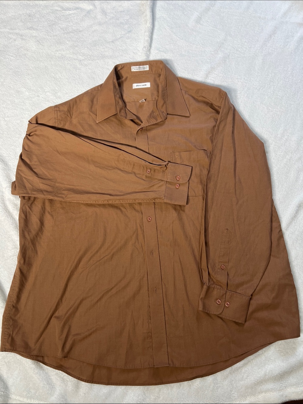 PIERRE CARDIN MEN'S XXL LONG SLEEVE TAN CASUAL BUTTON SHIRT/POCKET